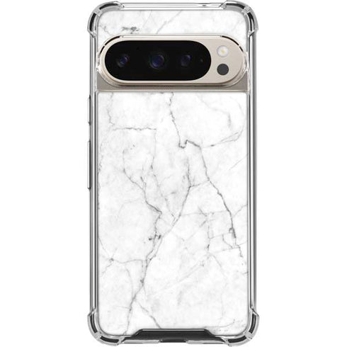 White Marble Pixel 9 Pro XL Clear Case